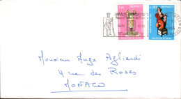 MONACO AFFRANCHISSEMENT COMPOSE SUR LETTRE POUR LA FRANCE 1988 - Covers & Documents