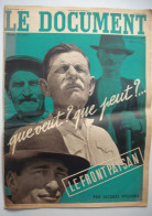 LE DOCUMENT : 1935 . LE FRONT PAYSAN   .  ELECTIONS .. - Informaciones Generales