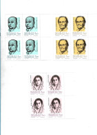 ARGENTINA 1986 PERSONALITIES A.MOREAU DE JUSTO RAVIGNANI INDIRA GANDHI BLOCKS - Ungebraucht