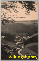 Marienberg Hinterer Grund - S/w Im Schwarzwassertal - Erzgebirge - Stempel Schwarzbeerschänke Hintergrund Bei Pobershau - Marienberg