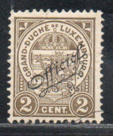 LUXEMBOURG LUSSEMBURGO 1906 1926 SURCHARGE OFFICIEL CENT. 2c MH - Dienstmarken