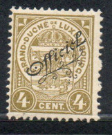 LUXEMBOURG LUSSEMBURGO 1906 1926 SURCHARGE OFFICIEL CENT. 4c MH - Service