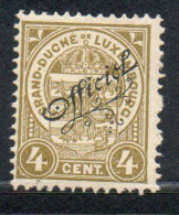 LUXEMBOURG LUSSEMBURGO 1906 1926 SURCHARGE OFFICIEL CENT. 4c MH - Dienst