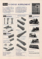 Catalogue PECO 1977 N GAUGE SUPPLEMENT- LOCOMOTIVES WAGONS SETRACK 1/160 - Inglese