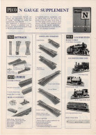 Catalogue PECO 1977 N GAUGE SUPPLEMENT- LOCOMOTIVES WAGONS SETRACK 1/160 - Anglais