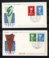 1958 1064/1065 FDC (Bruxs) & FDC (Saar) : EUROPA - 1951-1960