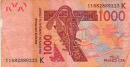 W.A.S. SENEGAL P715Kj 1000 FRANCS (20)11  2011  Signature 37 FINE  5 P.h. - Estados De Africa Occidental