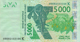 W.A.S.  SENEGAL P717Kf  5000 FRANCS (20)08  2008  Signature 34   VF-XF - West-Afrikaanse Staten