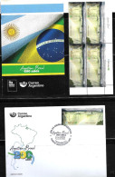 #75293 ARGENTINA 2023 BRASIL BRAZIL DIPLOMATIC RELATIONS 200°ANIV WATERFALLS IGUAZU BLOCx4 MNH+FDC+POST OFFICIAL BROCHUR - Ungebraucht