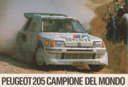 PEUGEOT 205 TURBO 16 - CAMPIONE DEL MONDO RALLY 1985 E 1986- SPONSOR MICHELIN - BENZIA SHELL - Rallyes