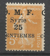 SYRIE  N° 87 Variétée Surcharge Déplacée C De Centièmes à Droite NEUF* CHARNIERE   / Hinge  / MH - Unused Stamps