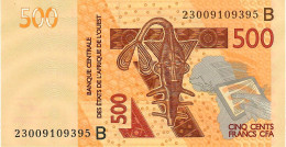 W.A.S. BENIN  P219Bl    500 FRANCS (20)23  2023 Signature 46    UNC. - États D'Afrique De L'Ouest