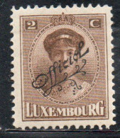 LUXEMBOURG LUSSEMBURGO 1922 1926 SURCHARGE OFFICIEL CENT. 2c MH - Dienst