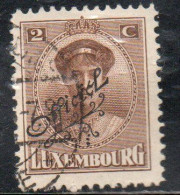 LUXEMBOURG LUSSEMBURGO 1922 1926 SURCHARGE OFFICIEL CENT. 2c USED USATO OBLITERE' - Dienstmarken