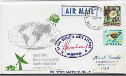 3821 Carta  Aérea, Carnarvon  1972, Espacio, Nave, Astronauta, Apollo , Apolo ,satélite,  Satellite Earth Station , - Storia Postale