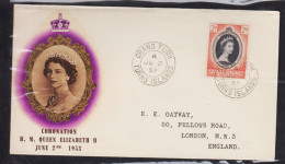 COLONIE INGLESI TURKS E CAICOS ISLAND 1953 INCORONAZIONE REGINA 2 D SU BUSTA FDC - 1952-1971 Em. Prédécimales