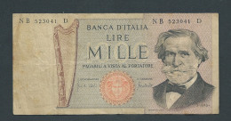 969 - 1000 Lire - Banca D'Italia - N B 523041 D - Giuseppe Verdi  Laura 11912 - 1000 Liras