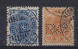 PERFIN / PERFO FINLAND / SUOMI 2 Stamps ; Condition + Details See 2 Scans  ! LOT 217 - Altri & Non Classificati