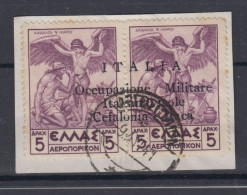 CEFALONIA E ITACA EMISSIONE DI ARGOSTOLI 1941 P/A MITOLOGICA 5 + 5 D. N.4 USATA - Cefalonia & Itaca