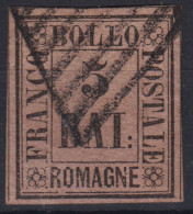 ROMAGNE 1859 5 BAJOCCHI VIOLETTO N.6 USATO BEN MARGINATO SIGLATO ENZO DIENA CERT - Romagna