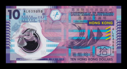 Hong Kong Government 10 Dollars 2014 Pick 401d Polymer Sc Unc - Hong Kong