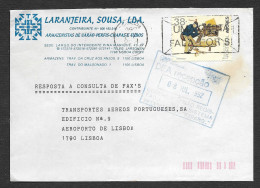 Portugal Lettre 1992 Avec  Marque De Salle De Courrier De TAP Transport Aérien Portugais Mailroom Mark Airline Cover - Storia Postale