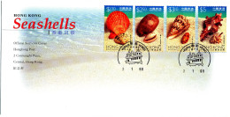 Hong Kong 1998, Seashells, Mi 830-833, Complete Set On FDC - Oblitérés