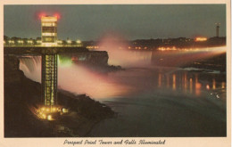 NEW YORK  - PROSPECT POINT TOWER AND  NIAGARA FALLS - ILLUMINATED - Tarjetas Panorámicas