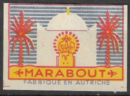 FABRIQUE EN AUTRICHE MADE IN AUSTRIA   Phillumeny MATCHBOX LABEL MARABOUT WEST AFRICA   3.5 X 5 Cm - Cajas De Cerillas - Etiquetas