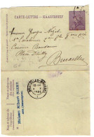 TB 4403 - 1920 - Entier Postal - Carte Lettre - Maison NIZET à SPA Pour M.NIZET Carabinier Caserne Baudouin à BRUXELLES - Postbladen