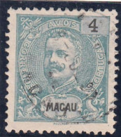 Macau, Macao, D. Carlos, 4 A. Verde, 1898, Mundifil Nº 83 Used - Gebruikt
