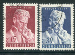 YUGOSLAVIA 1953 Nikola Tesla Used.  Michel 712-13 - Usados