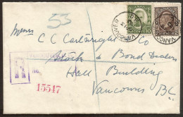 1933 Registered Cover 12c Medallion/Cartier CDS Vancouver BC Local - Postal History
