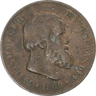 Monnaie, Brésil, Pedro II, 10 Reis, 1869, TB+, Bronze, KM:473 - Brazil