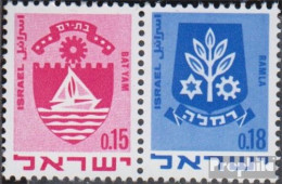 Israel 444/486 Waagerechtes Paar Postfrisch 1971 Wappen - Ungebraucht (ohne Tabs)