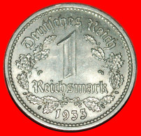 * NO SWASTIKA (1933-1939): GERMANY  1 MARK 1933D UNC UNCOMMON! THIRD REICH (1933-1945)· LOW START · NO RESERVE! - 1 Reichsmark