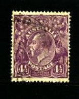 AUSTRALIA - 1927  KGV HEAD 4 1/2d VIOLET  SMALL MULTIPLE WMK PERF 14 FINE USED  SG 92 - Oblitérés