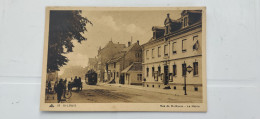 St Louis : Rue De Mulhouse  La Mairie  + TRAM + CHARREAU + Cheval   CP Annimé  1938 - Saint Louis