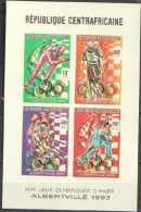 Centrafrica 1990, Olympic Games In Albertville, Skating, Ice Hockey, 4val In BF IMPERFORATED - Centrafricaine (République)