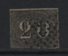 Brazil (06) 1850 Issue. 20r. Black. Used. Hinged. - Gebraucht