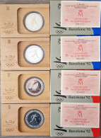 4 MONEDAS 2000 PESETAS 1990, PLATA, OLIMPIADA BARCELONA 92, SERIE 2ª FNMT España 1992 Calidad PROOF Juegos Olímpicos - 2 000 Pesetas