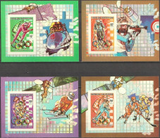 Centrafrica 1990, Olympic Games In Albertville, Skating, Ice Hockey, 4BF IMPERFORATED - Pattinaggio Artistico