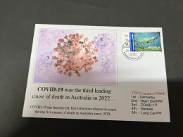 29-9-2023 (2 U 27) COVID-19 Statistic During 2022 In Australia (with Platypus Tag Stamp) - Malattie