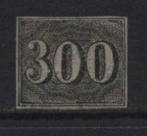Brazil (11) 1850 Issue. 300r. Black. Used. Hinged. - Usati