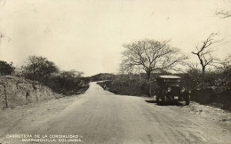 Colombia, BARRANQUILLA, Carretera De La Cordialidad, Car (1927) RPPC Postcard - Kolumbien