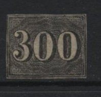 Brazil (12) 1850 Issue. 300r. Black. Used. Hinged. - Oblitérés