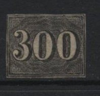 Brazil (12) 1850 Issue. 300r. Black. Used. Hinged. - Usados