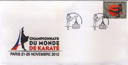 Karaté Championnat Du Monde 2012 France  Obl 1er Jour Paris Combatant Homme - Non Classificati