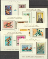 Comores 1988, Olympic Games In Barcellona, Athletic, Tennis, Basketball, Cycling, Fight, Stamp On Stamp, 6BF IMPERFORATE - Lotta