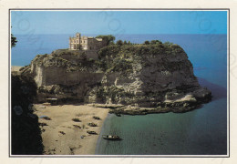 CARTOLINA  TROPEA,VIBO VALENTIA,CALABRIA-S.MARIA DELL'ISOLA VISTO DA CASA "MIRABELLI"-VACANZA,BOLLO STACCATO,VIAGGIATA - Vibo Valentia